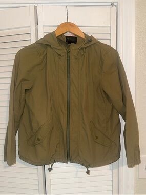 J. Crew 🫒 Olive Green 🫒 Hooded Zip Lightweight Jacket - S